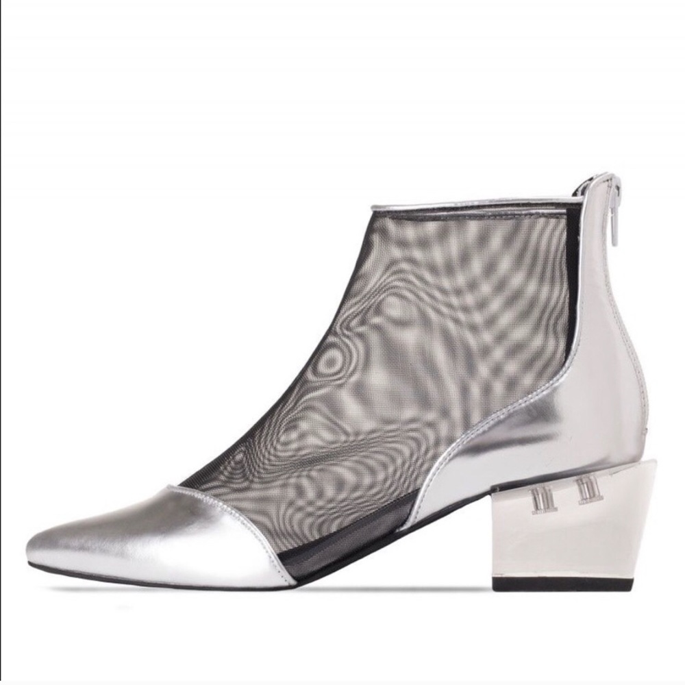 Jeffrey Campbell Othello Silver/Mesh Booties 🔪